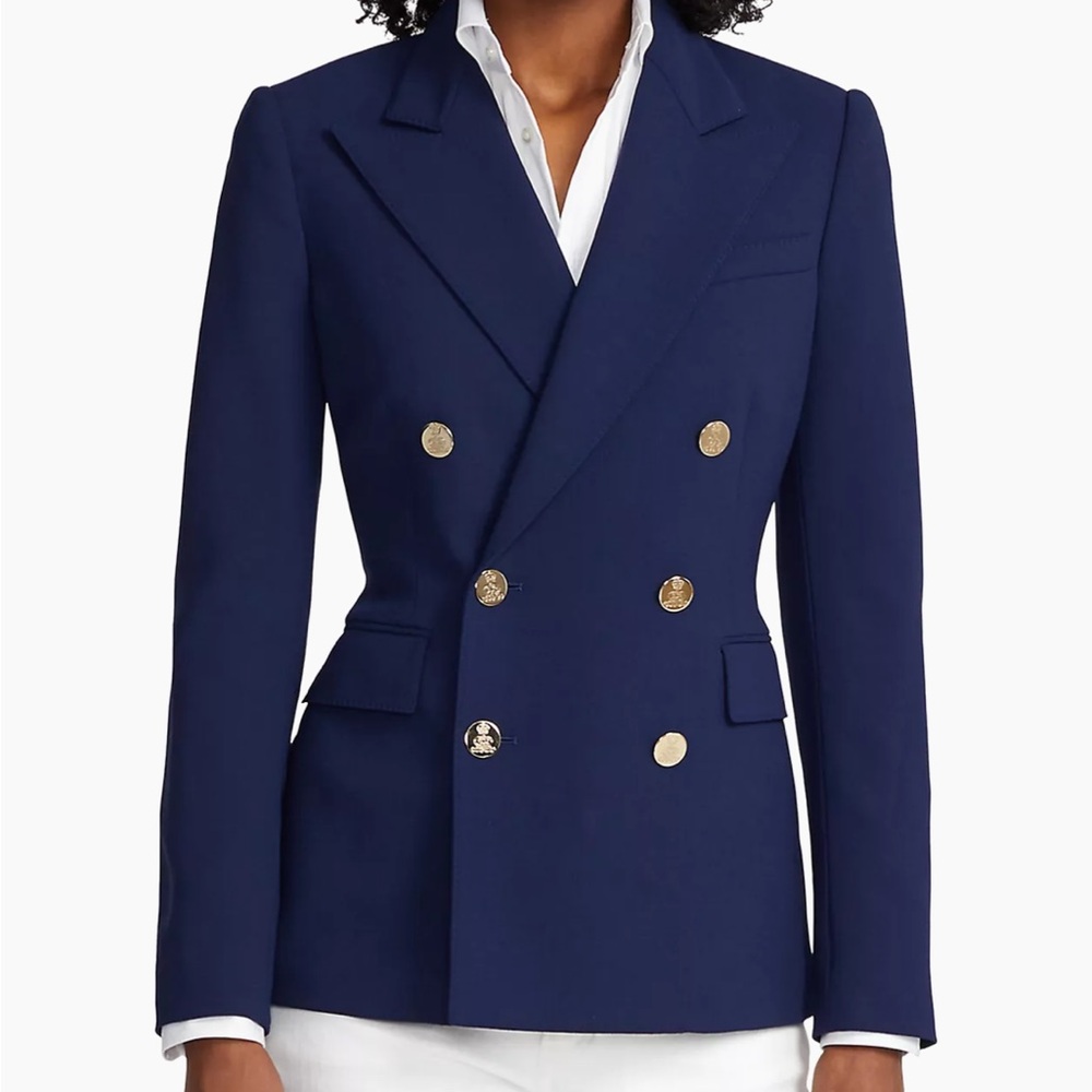 Ralph Lauren Collection purple label Camden Double-Breasted Blazer, wool size 4
